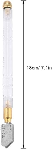 Miniatura 3 de Cortador de vidrio con alimentación de aceite y mango de plástico, herramienta profesional de corte de vidrio para aplicaciones de vidrio y minerales
