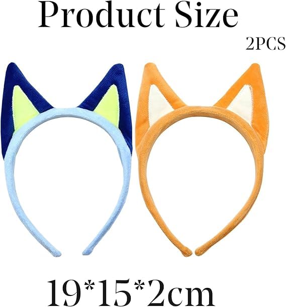 QLHNGUZ 2Pcs Yellow Blue Puppy Ears Headbands for Adult Kid for Dog Themed Party Cosplay Accessories Supplies,Dog Ears - Image 2