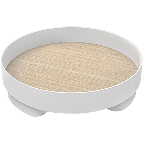 Valink Bandeja de mesa de café, bandejas de servir, Bandeja organizadora de escritorio simple redonda de madera para llaves de tazón de fuente de aperitivos para el hogar Porche Oficina