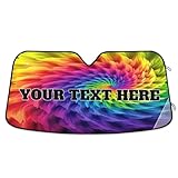 MCHIVER Rainbow Spira Custom Car Sun Shade for Windshield Personalized Front Windshield Sunshade Foldable Car Sunshade, Auto Sunshade for Car, Vans Truck Size M