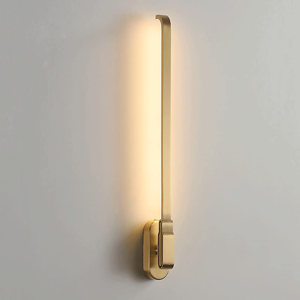 Apliques de pared de tira larga modernos y lámpara LED de cobre lineal