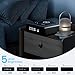 Mboko Biometric Discreet Gun Safe with 12-Hour Time Clock Display, Wireless Charging Pistol Safe for Handgun with Adjustable Brightness, Backlit Keypad, LED Light, and Auto Pop-up Access（Gray）