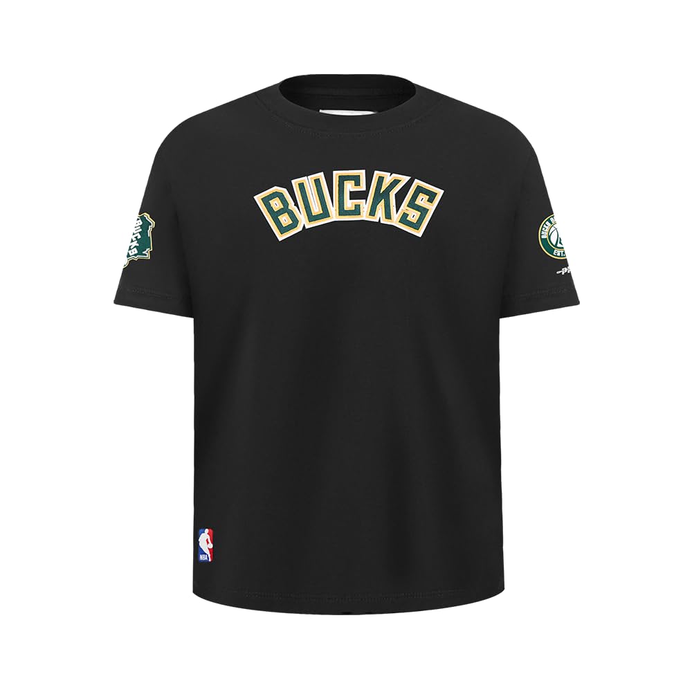 Pro Standard Big Boys NBA Classic Chenille Cotton Short Sleeve Tee, Black, XL