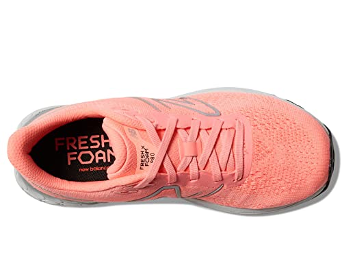 New Balance Tênis de corrida Fresh Foam X 880 V12 para meninas, Toranja/prata metálica, 7 Wide Big K