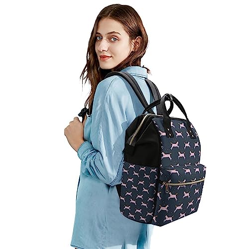 Pink-Cute-Boho-Little-Unicorns-Diaper-Bag-Portable-Backpack-Mommy-Bag-Travel-Shoulder-Daypack-for-Outdoor-Working-Beach