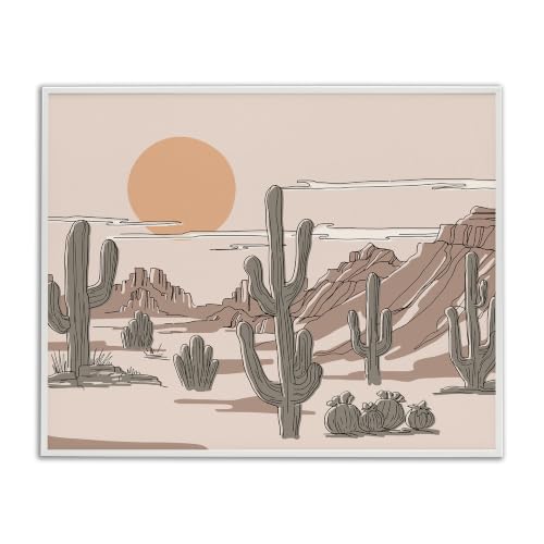 Desert Canyon Saguaro Cactus, 16 x 20 Inch Framed Giclée Print