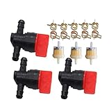 Nakkaa 1/4' in Line Fuel Gas Leach Shut Cut Off Valves Clamps Compatible with 494768 697947 698183 Am36141 Am107340 Compatible with Snapper 2-4507 7034212 54-3150 Motorcycle Lawn Mower Tractor