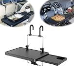 Car Steering Wheel Table - Multi-function Car Table for Laptop, Car Travel Accessories for Long Trips, Vehicle Seat Backseat Headrest Table Desk for Food Cup Holder, Car Tray Table for Kids Adults