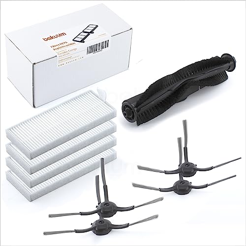 BAKUUM Pack 4 cepillos Laterales + 4 filtros + 1 Rodillo Central para Cecotec Conga 5290 Ultra (X y T)- Pack repuestos y Accesorios para Robot Aspirador