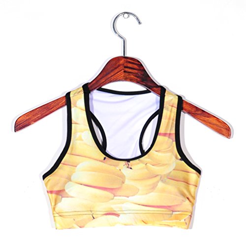 Image of Sister Amy Women's Aerobics Gym Dance Yoga Vest Printed Sports Bra Top Vest