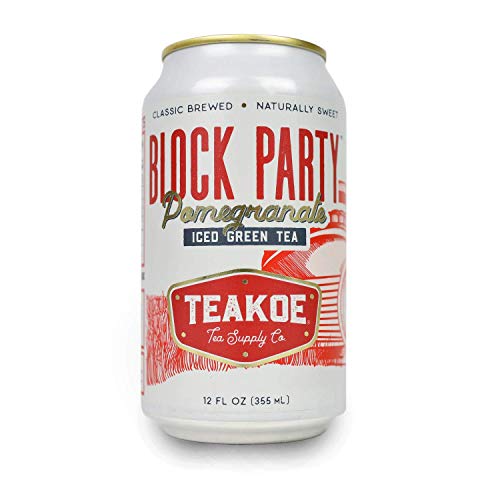 TEAKOE Fizzy Tea | Pomegranate Hibiscus Organic Green Tea | Pomegranate Juice, Hibiscus | Vegan Tea Energy | No Added Sugar, Brewed Iced Tea | 10 Calories, 2g Sugar, 30mg Caffeine (12/12 fl oz Cans)