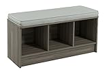 ClosetMaid 3258 Cubeicals 3-Cube Storage Bench, 14.01 x 35.27 x 18.5 inches, Natural Gray with Gray Cushion