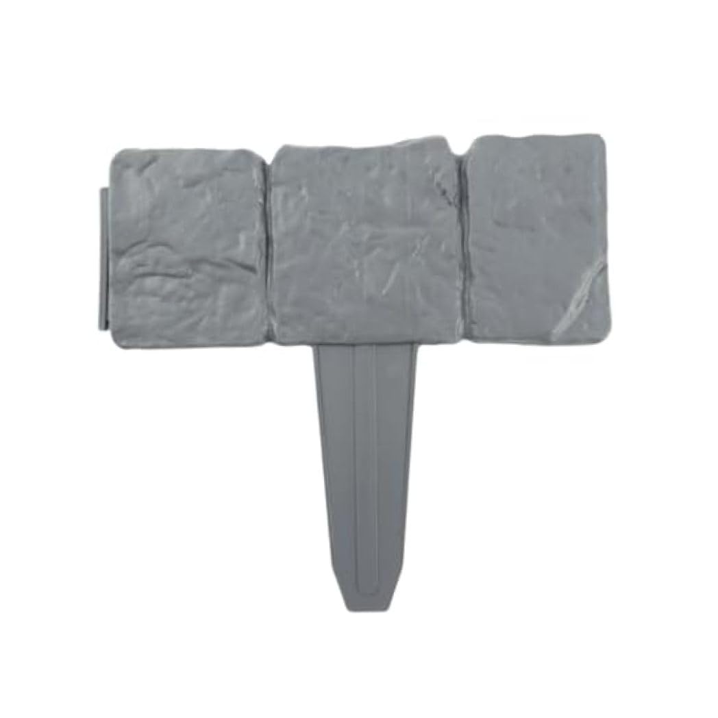 20 Bordes de jardín gris oscuro efecto adoquín para paisajismo