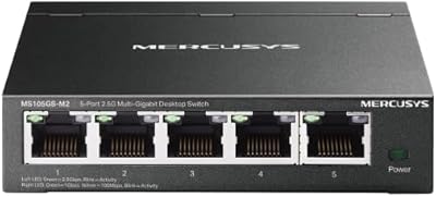 TP-Link Mercusys MS105GS-M2 Switch Ethernet 2.5 Gigabit 5 Porte, Cablaggio Hassl