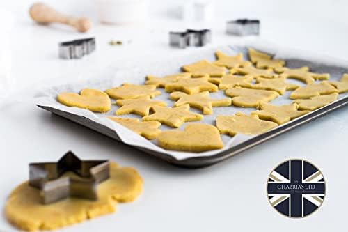Chabrias Set of 4 Oven Baking Trays, 32 x 22 cm Double Non-Stick Coating, British Made