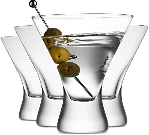 BENETI Martini Glasses Set of 4 - 8 Oz Margarita Glasses, European Cocktail Glasses, Stemless Martini Glasses, Coupe Glasses, Dishwasher Safe, Glass Cups for Party Cosmopolitan Glasses