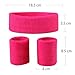 Sweatbands (Headband/Wristband Set) for Working Out,80's Costume Party Neon Pink One Size