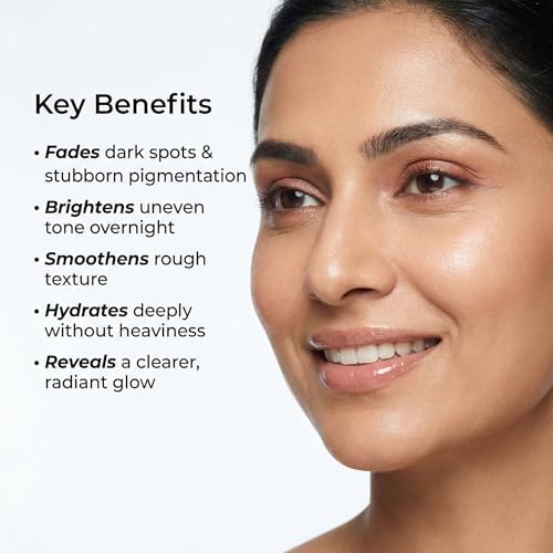 Image of VEDICDERM Kumkumadi De-Pigmentation Night Cream 50g | Goodness of Saffron & Ceramides | Reduces Dark Spots & Melasma | Enhances Brightening & Radiance | Sulfate & Paraben Free (Pack of 1)