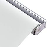 ALLBRIGHT Classic 100% Blackout Cordless Thermal Insulated Fabric Vinyl Roller Shades Blinds for Windows, Easy to Install, IvoryWhite, 41' Wx 72' H