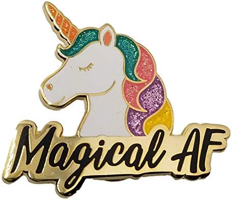 Stickeroonie Magical AF Unicorn Enamel Lapel Pin, Cute & Funny Gl...