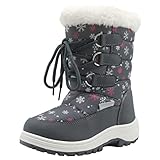 Apakowa Kids Girls Insulated Fur Winter Warm Snow Boots (Toddler/Little Kid)