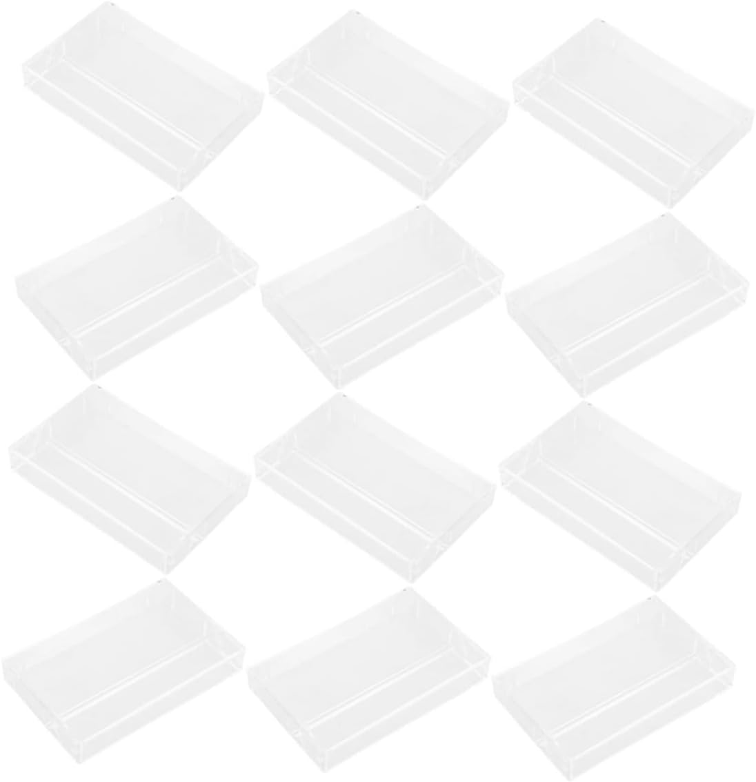 Zerodeko 12Pcs Vintage Transparent Cassette Tape Storage Box Multi Purpose Organizer with Note Holder for Clear Music Cassette Cases and Tape Storage