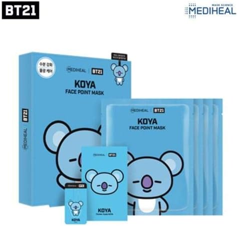 BTS X MEDIHEAL BT21 Face Point Mask Sheet + Postcard + Bookmark (01 KOYA)
