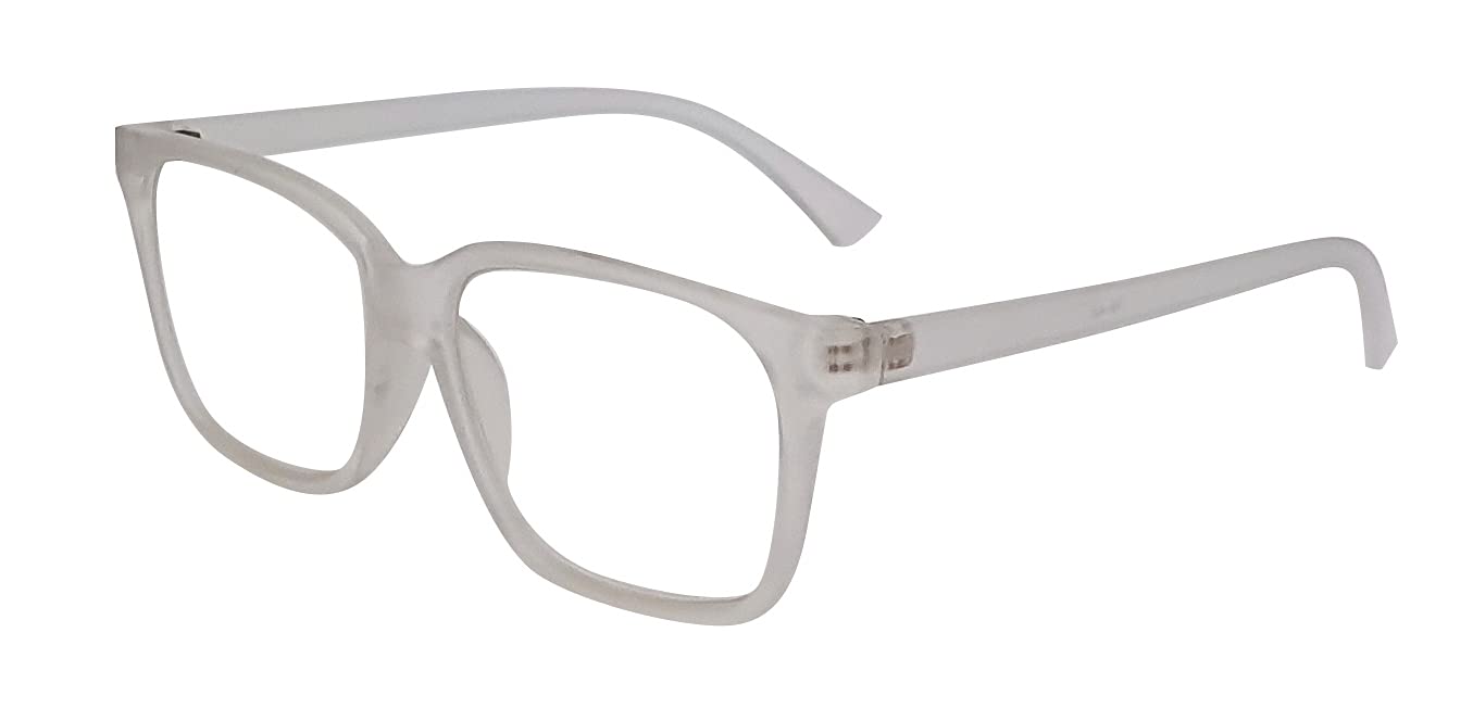 Fads & Fashions Unisex Transparent Geek/Nerd Oversized Stylish Retro Sturdy Reading Glasses With Metal Hinges Model Tn44 (, 1.0)