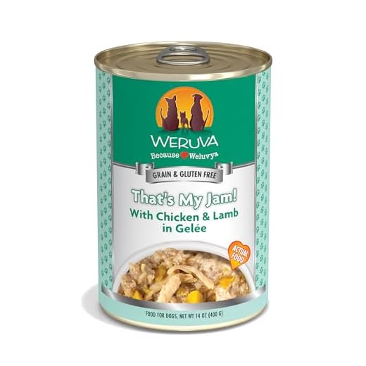 Weruva Classic Dog Food, That's My Jam! with Chicken & Lamb in Gelée, 14oz Can (Pack of 12), Green