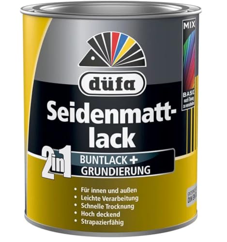 düfa 2in1 Seidenmattlack RAL 7001 Silbergrau 750ml grau matt Lack + Grundierung │ für Innen- und Außenbereich