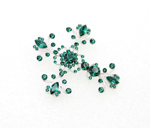 Image of Faship Gorgeous Rhinestone Crystal Cross Crucifix Pin Brooch