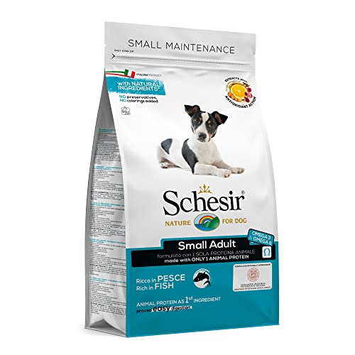 Schesir Dog Small Maintenance Fisch, Hundefutter trocken für kleine Hunde, Beutel, 2 kg