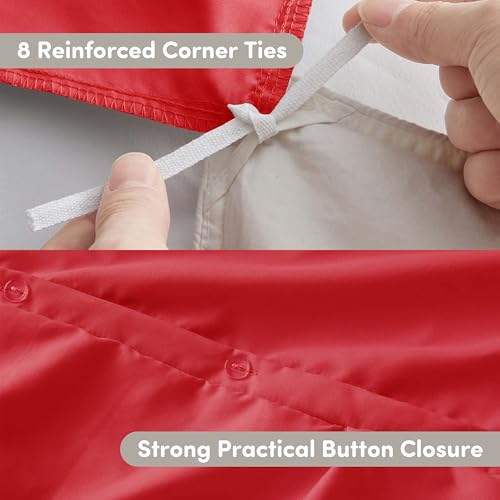 Image of Nestl California King Duvet Cover Red - Soft Double Brushed Duvet Set with Button Closure & Corner Ties, 3 Piece Luxurious Pinch Pleated Duvet Cover Set 104x98 Inches with 2 Pillow Shams