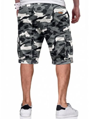 Image of JMIERR Mens Casual Cotton Twill Cargo Shorts Drawstring Classic Chino Stretch Short with 6 Pockets