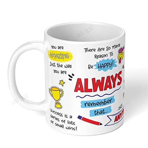 Image of Always Remember Motivational - Start Your Day With Positivity&Productivity,Stay Focused&Motivated With Inspirational Ceramic Coffee Mug 11Oz - Coworkers,Friends,&Family Arm283,325 Ml
