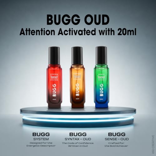 Image of BUGG Sense By Riya Perfume for Men | 20 ml | Long Lasting | Leathery, Oud & Saffron Scent | Ideal Gift For Men | Fragrance Spray | Eau De Parfum