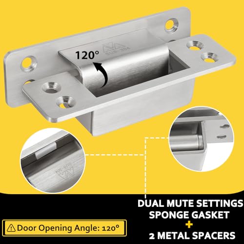 Hidden Door Hinge 2pack 4inch Hidden Hinges for Secret Door 304 Stainless Steel Concealed Hinges Invisible Door Hinge 3mm Thicknesse Hidden for Doors 4 x 1 x 0.12inch by bartuda - Image 5