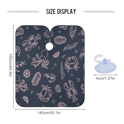 Capa de Barbero Impermeable con Animales Marinos para Hombre miniatura 3