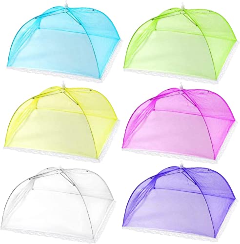 Hblife 6 Pack Colored Large Pop-Up Mesh Food Cover Tent,17 Inches Food Protector Covers Reusable And Collapsible Outdoor Picnic Food Covers Tent For Parties Picnics, Bbqs #TOP7