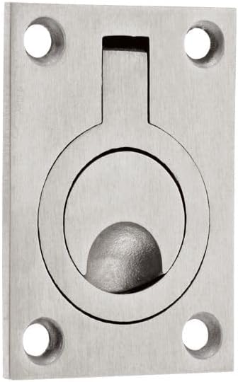 Solid Flush Ring Pull Handle 44mm x 62mm - Satin Stainless Steel