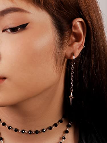 Sacina Gothic Punk Spike Star Hoop Earrings, Goth Emo Grunge Y2k Earrings, Goth Jewelry, Christmas Jewelry Gift For Women2