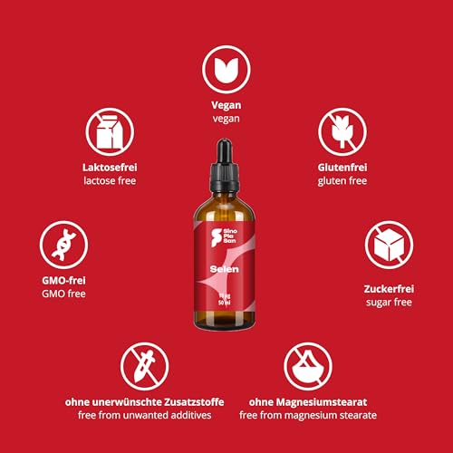 Selen Tropfen flüssig 200µg | 10µg pro Tropfen | 200µg pro Tagesdosis | SEHR HOHE AUFNAHMEFÄHIGKEIT | vegan | laborgeprüft | Made in Germany