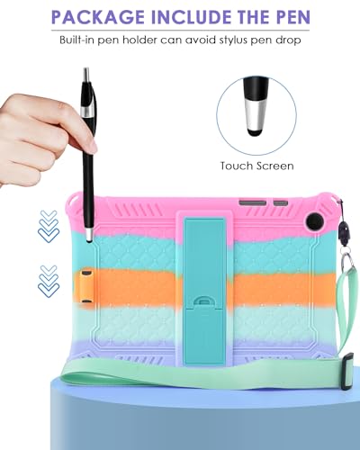 KATUMO Silicone Case Compatible with Samsung Galaxy Tab A8 10.5 inch 2021 2022 Tablet (SM-X205N/X200N/X207) Soft Rubber Cover with Stylus Pen Shoulder Strap for Galaxy Tab A8 Case - Image 5