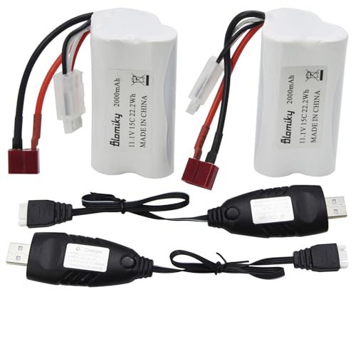 Blomiky 2 Pack T Plug 11.1V 3S 15C 2000mAh 22.2Wh Lithium-io
