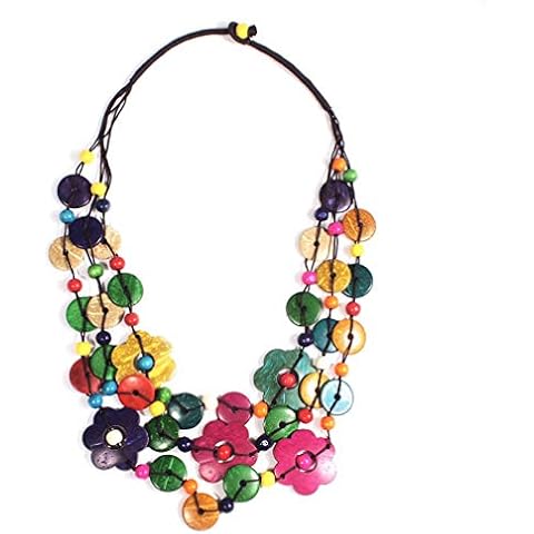 YAZILIND Vintage Woven Beaded Flower Necklace Cover