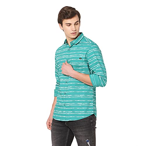 Image of Spykar Men's Printed Slim Fit Shirt