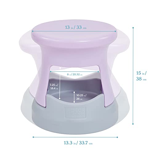 Image of ECR4Kids Active Storage Wobble Stool, 15in Seat Height, Childrens Furniture, Light Purple /Light Grey