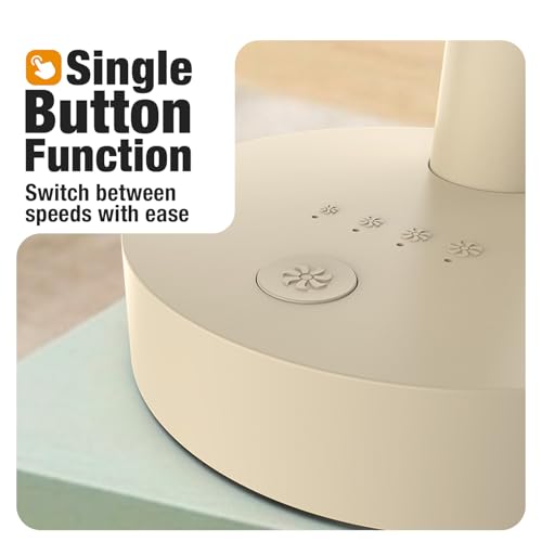 Image of Orient Electric Elfie Rechargeable Personal Fan | 90 Adjustable Airflow | 1800 mAh Battery | 4 Speed Modes | Quiet Operation | USB Type-C Charging | Compact Mini Fan (Beige)