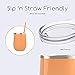 Maars Bev Stainless Steel Stemless Wine Glass Tumbler with Lid, Vacuum Insulated 12 oz Cup | Spill Proof, Travel Friendly, Fun Cocktail Drinkware - Peach