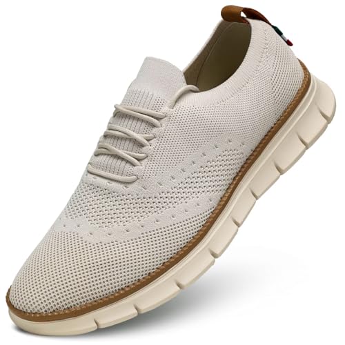 Men's Casual Dress Shoes Slip on Oxfords Business Walking Work Sneakers Fashion Mesh Lightweight Soft Sole